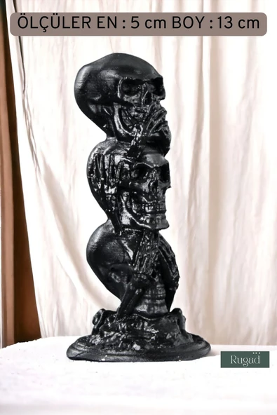 Rugad Biblo Dekoratif Heykel Kuru Kafa Biblosu Siyah Model 29 - Resim 3