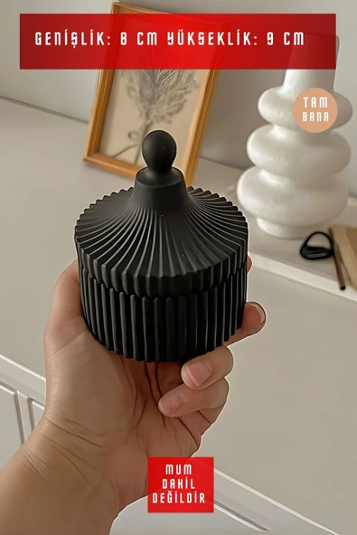 tambana El Yapımı Dekoratif Kutu Kapaklı Takı Kutusu Siyah Model 10 - Resim 3