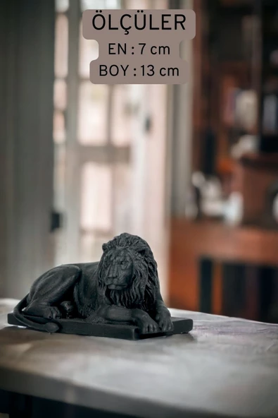 Rugad Biblo Dekoratif Heykel Aslan Biblosu Siyah Model 3 - Resim 4