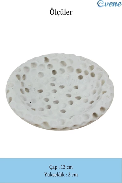 Evene Dekoratif Kase Beyaz Renk Takı Kutusu Yüzük Kolye Kutusu Mum Tabağı Takı Organizer Baloncuklu Model - 2