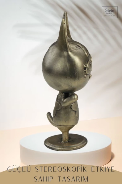 Stein Kohle Dekoratif Küçük Kedi Biblo Heykel El Yapımı Hediyelik Süs Eşyası Sevimli Model Tasarım Ürünü - Resim 4