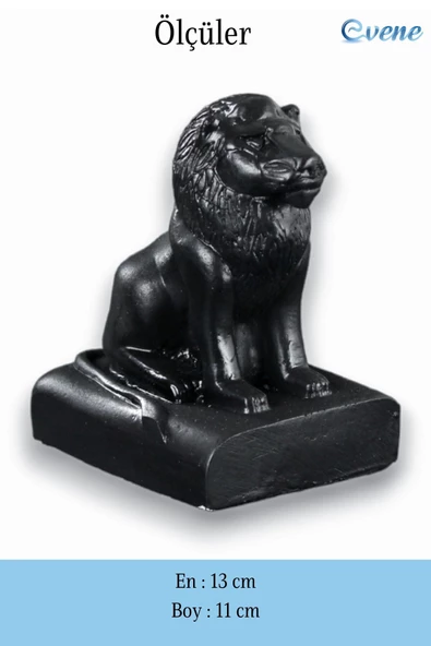Evene Biblo Dekoratif Obje Heykel Aslan Biblo Dekoratif Süs Eşyası Siyah Model 35 - Resim 3