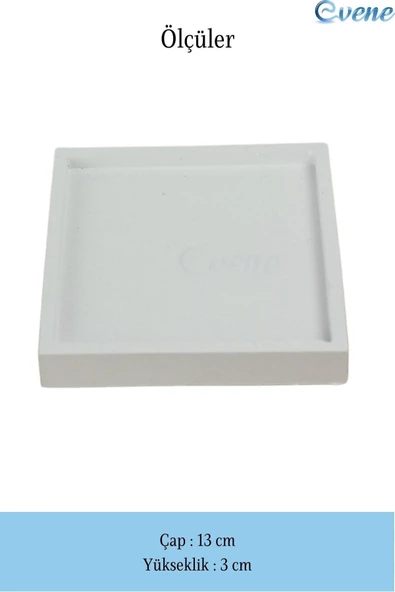 Evene Dekoratif Kase Beyaz Renk Takı Kutusu Yüzük Kolye Kutusu Mum Tabağı Takı Organizer Dörtgen Model - Resim 2