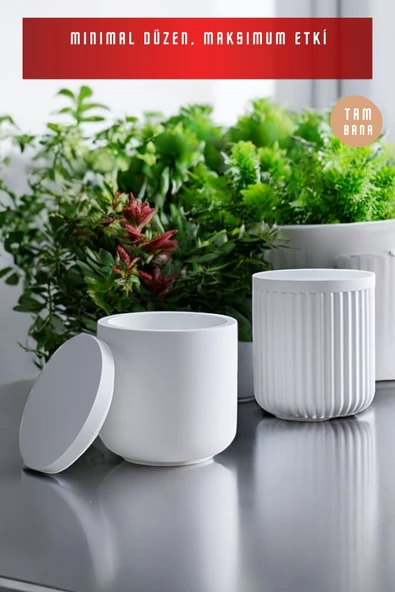 tambana Beyaz Sunumluk Takı Tabağı Dekoratif Tepsi Obje Seti 3 Parça Model 1017 - Resim 7