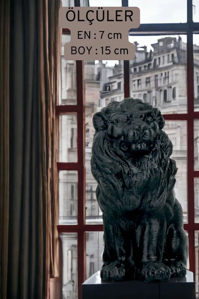 Rugad Biblo Dekoratif Heykel Aslan Biblosu Siyah Model 2 - Resim 4