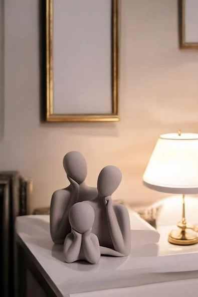 tambana 3’lü Cappuccino Heykel Biblo Seti Dekoratif Süs Eşyası Dekoratif Masa Süsü Model 1 ürün görseli 1