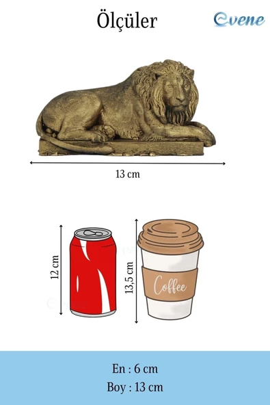 Evene Biblo Dekoratif Obje Heykel Biblo Aslan Biblo Dekoratif Süs Eşyası Altın Eskitme Renk Model 3 - Resim 3
