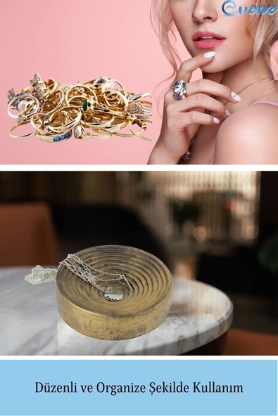 Evene Dekoratif Kase Altın Eskitme Renk Takı Kutusu Yüzük Kolye Kutusu Mum Tabağı Takı Organizer Model 2 - 4