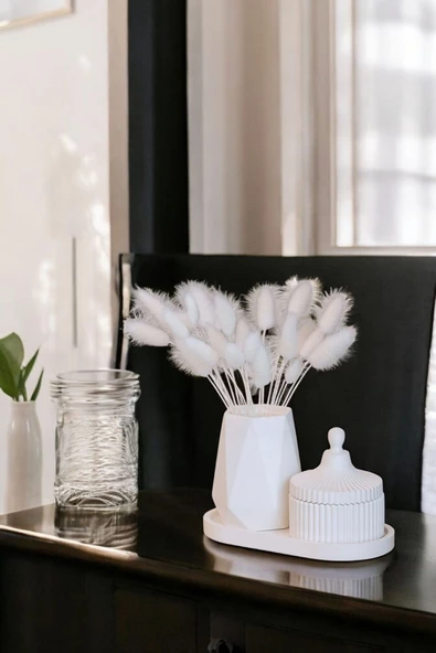 tambana Beyaz Sunumluk Takı Tabağı Dekoratif Tepsi Obje Seti 3 Parça Model 1026 ürün görseli