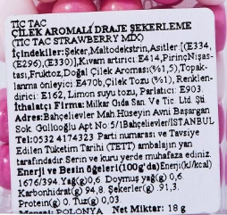 Tic Tac Çilek Aromalı Şeker 18 Gr. (5 Adet) - 4
