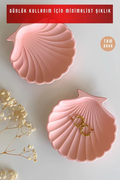 tambana Sunumluk Takı Tabağı Dekoratif Tepsi Obje Seti 2 Parça Model 25 - Resim 2