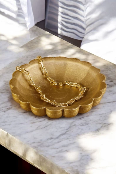 Viselia Takı Tabağı Takı Organizeri Takı Makyaj Kozmetik Düzenleyici Altın Renk Model 8 ürün görseli 1