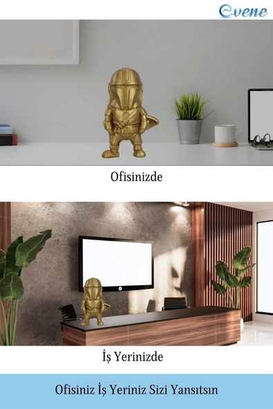 Evene Biblo Dekoratif Obje Heykel Savaşçı Biblo Dekoratif Süs Eşyası Altın Renk Model 4 - Resim 8