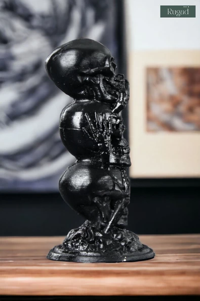 Rugad Biblo Dekoratif Heykel Kuru Kafa Biblosu Siyah Model 29 - Resim 2