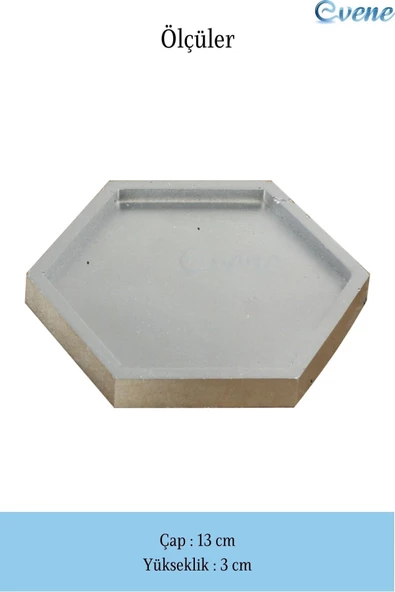 Evene Dekoratif Kase Gümüş Renk Takı Kutusu Yüzük Kolye Kutusu Mum Tabağı Takı Organizer Altıgen Model - 2