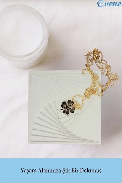 Evene Dekoratif Kase Beyaz Renk Takı Kutusu Yüzük Kolye Kutusu Mum Tabağı Takı Organizer Model 3 - 4