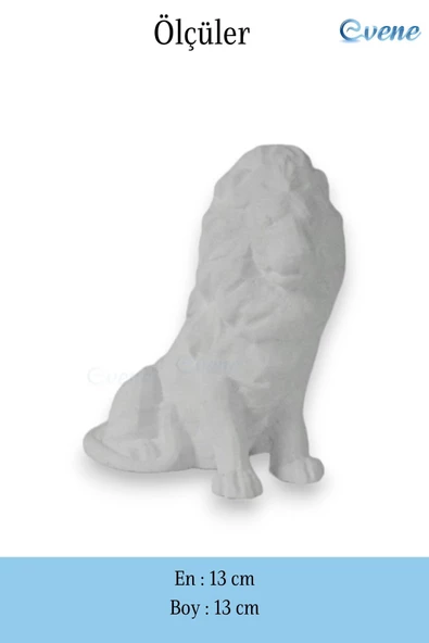 Evene Biblo Dekoratif Obje Heykel Aslan Biblo Dekoratif Süs Eşyası Beyaz Model 36 - Resim 3