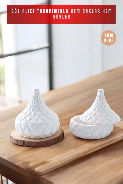 tambana El Yapımı Dekoratif Kutu Kapaklı Takı Kutusu Beyaz Model 17 - Resim 7