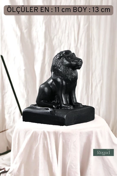 Rugad Biblo Dekoratif Heykel Aslan Biblosu Siyah Model 35 - Resim 3