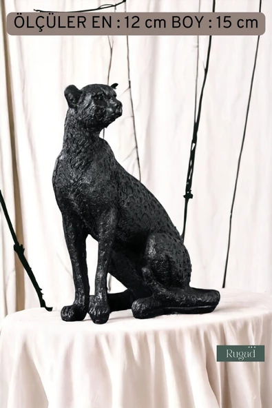 Rugad Biblo Dekoratif Heykel Leopar Biblosu Siyah Model 33 - Resim 3