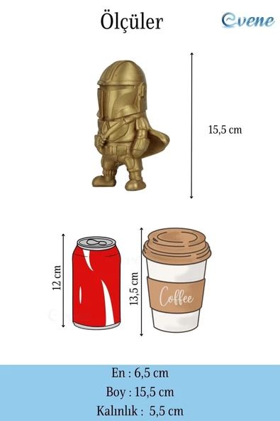 Evene Biblo Dekoratif Obje Heykel Savaşçı Biblo Dekoratif Süs Eşyası Altın Renk Model 4 - Resim 3