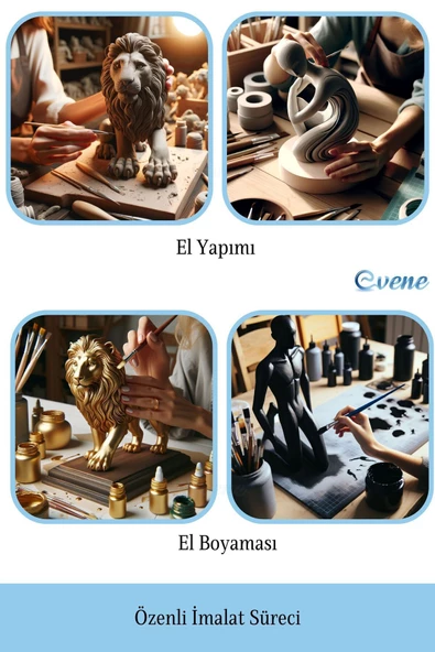 Evene Biblo Dekoratif Obje Heykel Üç Maymun Biblo Dekoratif Süs Eşyası Altın Eskitme Renk Model 30 - Resim 5