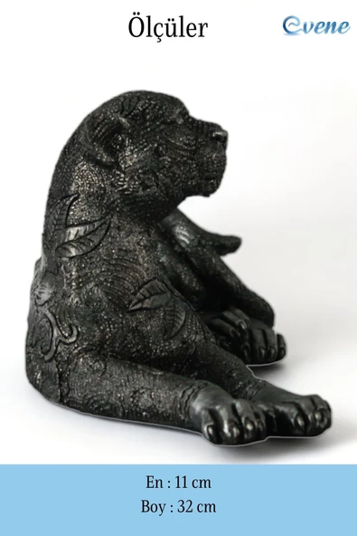 Evene Biblo Dekoratif Obje Heykel Leopar Biblo Dekoratif Süs Eşyası Gümüş Eskitme Renk Model 38 - Resim 3