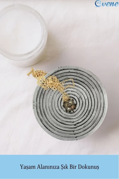 Evene Dekoratif Kase Gümüş Eskitme Renk Takı Kutusu Yüzük Kolye Kutusu Mum Tabağı Takı Organizer Model 2 - 3