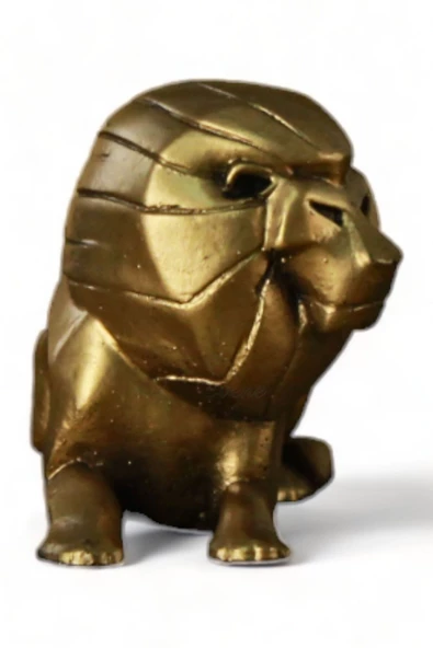 Evene Biblo Dekoratif Obje Heykel Aslan Biblo Dekoratif Süs Eşyası Altın Eskitme Renk Model 37 ürün görseli