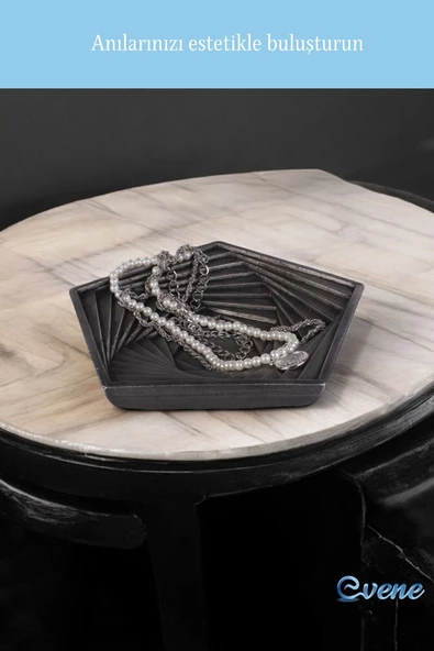 Evene Şekerlik Sunumluk Drajelik Dekoratif Tabak Gümüş Eskitme Renk Model 9 - Resim 6