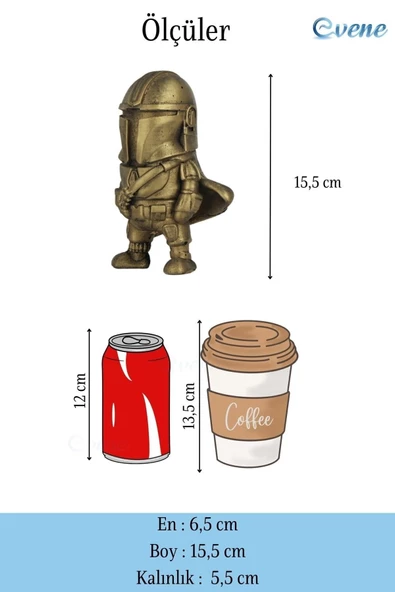Evene Biblo Dekoratif Obje Heykel Savaşçı Biblo Dekoratif Süs Eşyası Altın Eskitme Renk Model 4 - 3
