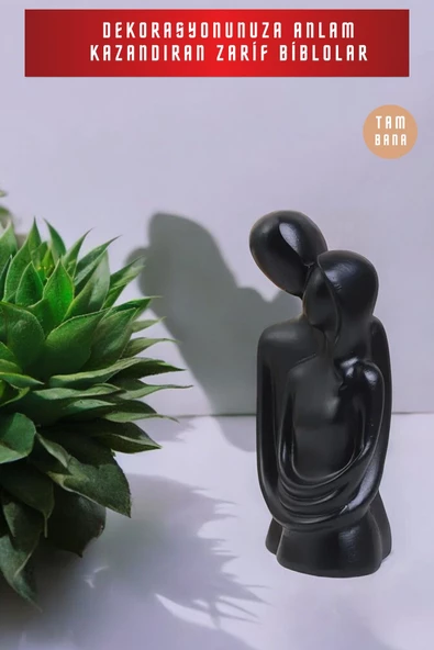 tambana Siyah Heykel Biblo Dekoratif Süs Eşyası Dekoratif Masa Süsü Salon Aksesuarları Model 41 - Resim 2