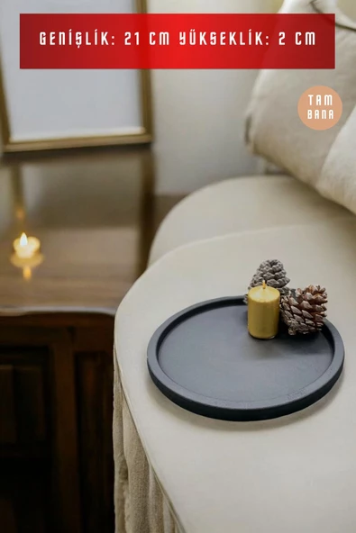 tambana Siyah Sunumluk Takı Tabağı Dekoratif Tepsi Obje Ev Dekorasyon Model 28 - Resim 3