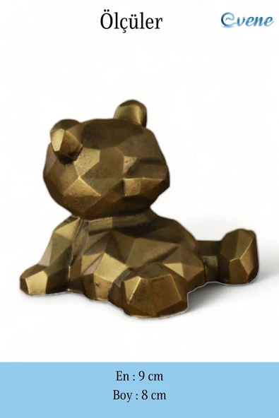 Evene Biblo Dekoratif Obje Heykel Ayı Biblo Dekoratif Süs Eşyası Altın Eskitme Renk Model 39 - Resim 3