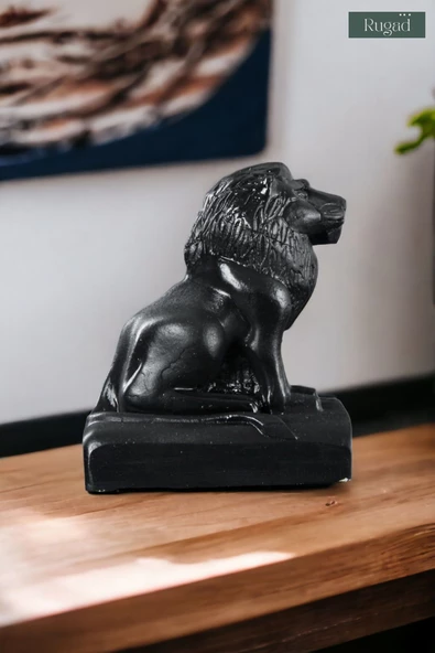 Rugad Biblo Dekoratif Heykel Aslan Biblosu Siyah Model 35 - Resim 2