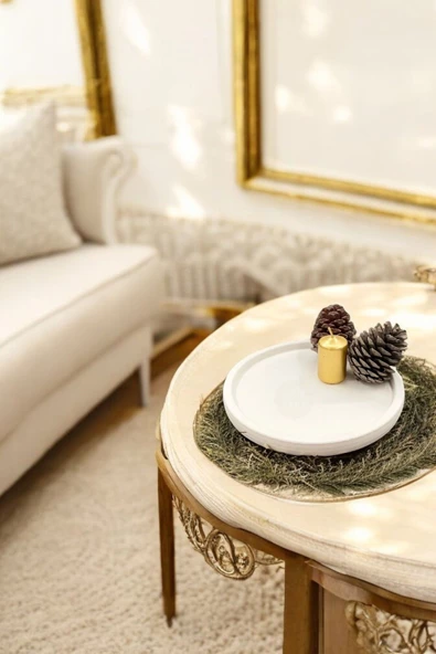 tambana Beyaz Sunumluk Takı Tabağı Dekoratif Tepsi Obje Ev Dekorasyon Model 28 ürün görseli 1