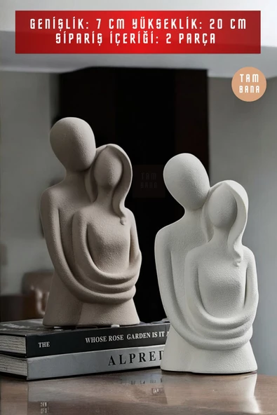tambana 2’li Heykel Biblo Seti Dekoratif Süs Eşyası Dekoratif Masa Süsü Model 41 - Resim 3