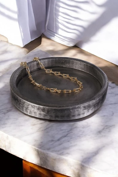 Viselia Takı Tabağı Takı Organizeri Takı Makyaj Kozmetik Düzenleyici Gümüş Eskitme Renk Model 20 ürün görseli 1