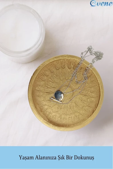 Evene Dekoratif Kase Gümüş Renk Takı Kutusu Yüzük Kolye Kutusu Mum Tabağı Takı Organizeri Model 6 - 3