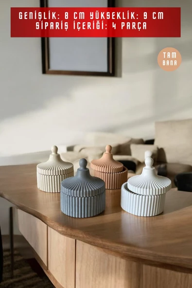 tambana Dekoratif Kutu Set Takı Tabağı Şekerlik Çok Amaçlı Kutu Model 10 - Resim 3