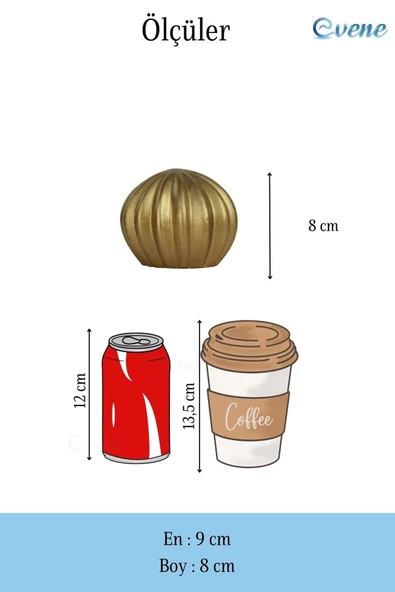Evene Biblo Dekoratif Obje Heykel Biblo Kaktüs Biblo Dekoratif Süs Eşyası Altın Renk Model 5 - Resim 3