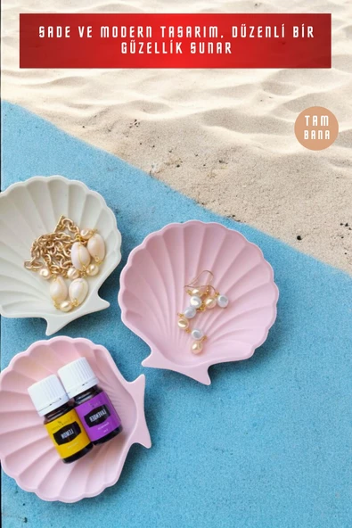 tambana Sunumluk Takı Tabağı Dekoratif Tepsi Obje Seti 3 Parça Model 25 - Resim 4