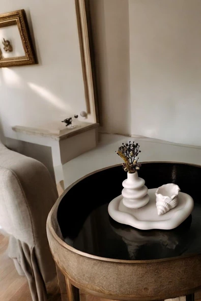 tambana Beyaz Sunumluk Takı Tabağı Dekoratif Tepsi Obje Seti 3 Parça Model 1040 ürün görseli