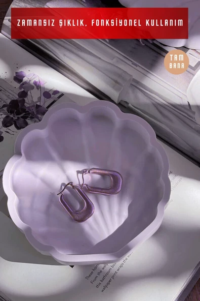 tambana El Yapımı Dekoratif Kutu Kapaklı Takı Kutusu Açık Mor Model 11 - Resim 4