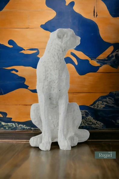 Rugad Biblo Dekoratif Heykel Leopar Biblosu Beyaz Model 33 - Resim 2