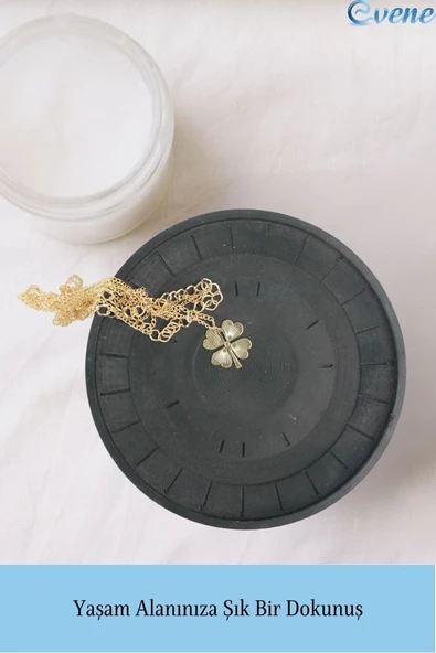 Evene Dekoratif Kase Siyah Renk Takı Kutusu Yüzük Kolye Kutusu Mum Tabağı Takı Organizer Model 5 - 3