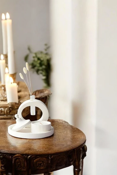 tambana Beyaz Sunumluk Takı Tabağı Dekoratif Tepsi Obje Seti 3 Parça Model 1037 ürün görseli 1