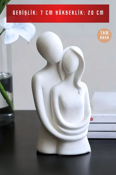 tambana Beyaz Heykel Biblo Dekoratif Süs Eşyası Dekoratif Masa Süsü Salon Aksesuarları Model 41 - 3