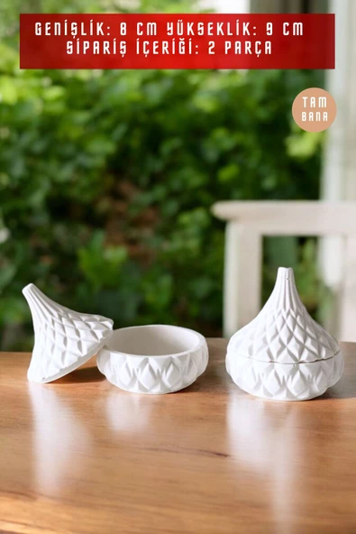 tambana El Yapımı Dekoratif Kutu Kapaklı Takı Kutusu Beyaz Model 17 - Resim 3