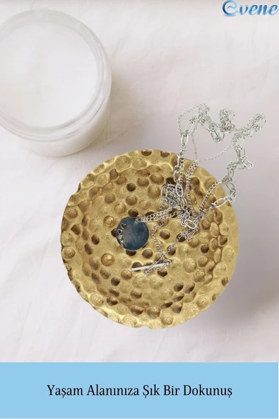 Evene Dekoratif Kase Altın Renk Takı Kutusu Yüzük Kolye Kutusu Mum Tabağı Takı Organizer Baloncuklu Model - 3